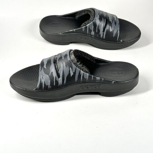 OOFOS OOAHH Sport Slide - Black Camo Sandals Men’s 7 / Women’s 9 New - Picture 7 of 13